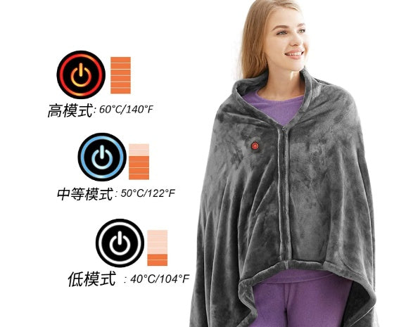 Winter Flannel USB Heated Blanket – Electric Warm Shawl & Plush Body Warmer for Cold Protection