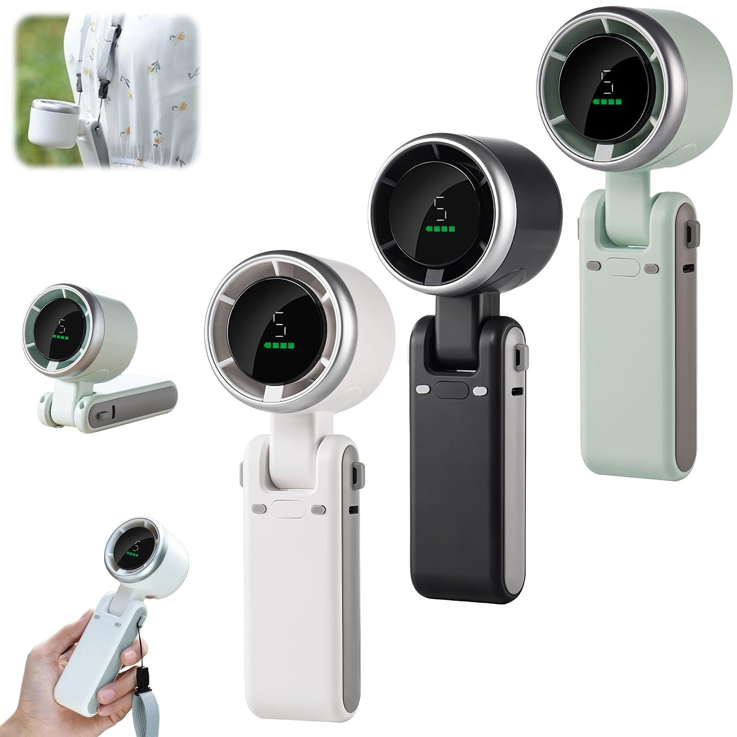 Portable Hanging Neck Fan – 180° Foldable, Handheld or Desktop Mini Turbo Fan, High-Speed & Powerful for Outdoor Cooling